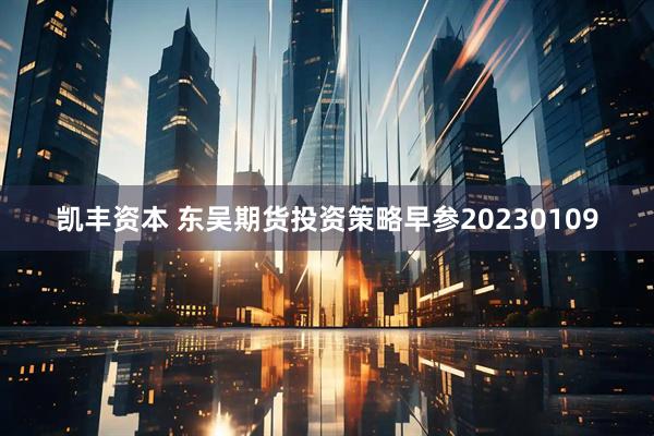 凯丰资本 东吴期货投资策略早参20230109
